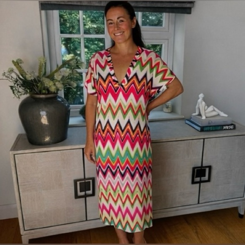 ✨VIBRANT, MISSONI INSPIRED, ZIGZAG DRESS - EFFORTLESS STYLE & COMFORT - BNWT✨